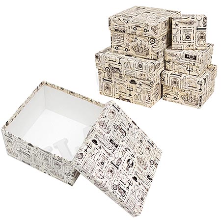 STYLISH 2pc Decorative Storage BOXES with Lid ARCHIVE A4 Box Cardboard  ORGANISER