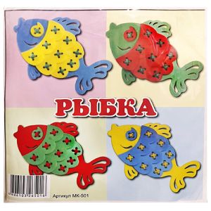 Конструктор-шнуровка "Рыбка" шнурок, заготовка, материал- полипропелен, инструкция, европодвес